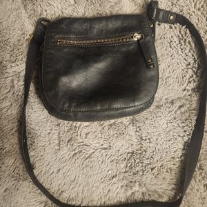 Black Leather Fossil Crossbody Bag